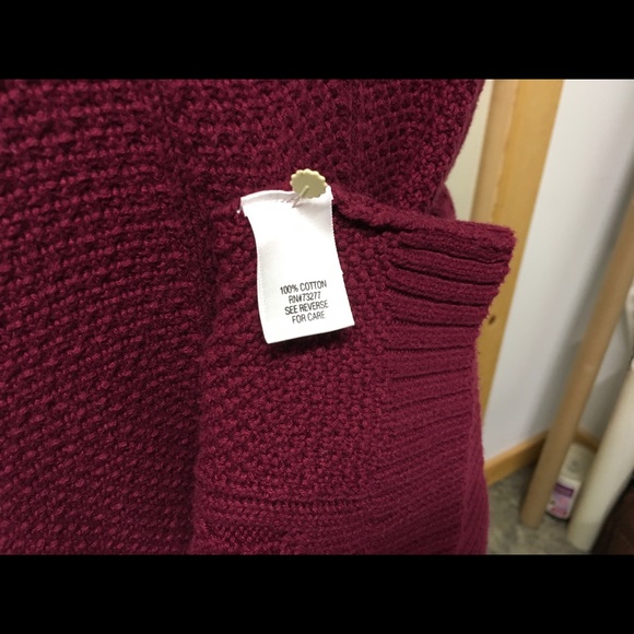 Burgundy cardigan sweater. - Picture 6 of 6